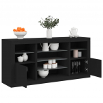 Puhvetkapp LED-tulega, must, 142,5 x 37 x 67 cm