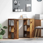 Laud riiuliga ladustamisega vana puit 90 x 50 x 75 cm tehispuit
