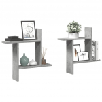 Seinariiulid 2 tk, betoonhall, 50x12x50 cm, tehispuit