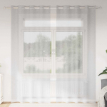Voile kardin kardinatega 2 tk helehall 260 x 140 cm pol&uuml;ester