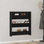 Kinga kapp riiuliga must tamm 80 x 18 x 90 cm tehispuit