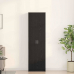 Garderoobikapp riiuliga must tamm 55 x 25 x 189 cm tehispuit