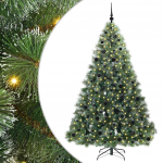 Tehisj&otilde;ulupuu koos 300 led-iga roheline 210 cm pe ja pvc