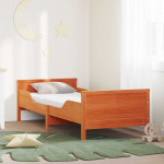 Voodiraam madratsiga peaga Pruun 80 x 200 cm Tahke m&auml;nd