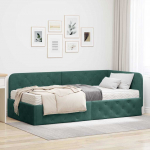 Nurga voodiraam Tume rohelise 90 x 200 cm Samet