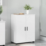 Vannitoa kapp uksega valge 60 x 35 x 80 cm tehispuit & metall