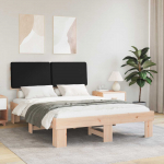 Voodiraam Pehme Peatoega peaga Must 140 x 190 cm Tahke m&auml;nd