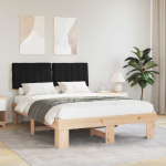 Voodiraam Pehme Peatoega peaga Must 140 x 190 cm Tahke m&auml;nd