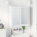 Vannitoa peeglikapp riiuliga valge 60 x 20 x 60 cm tehispuit