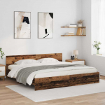 Voodiraam LED-ribatuledega Vana puit 180 x 200 cm Tehispuit