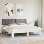 Voodiraam Pehme Peatoega peaga Helehall 200 x 200 cm Tahke m&auml;nd