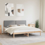 Voodiraam Pehme Peatoega peaga Helehall 200 x 200 cm Tahke m&auml;nd
