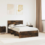 Voodiraam peatsiga suitsetatud tamm 137 x 203 cm tehispuit