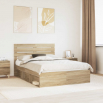Voodiraam peatsiga Sonoma tamm 150 x 200 cm Tahke m&auml;nd