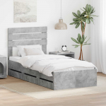 Voodiraam sahtliga peaga betoonhall 75 x 190 cm inseneripuit