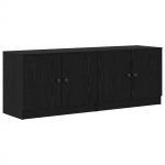 Voodikapp uksega 2 pcs Must Tamm 66 x 35 x 48 cm T&ouml;&ouml;deldud puit