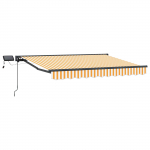 Manuaalne varikatus LED-idega Kollane ja Valge 3,5 x 2 m