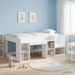 Laste voodiraam koos ladustamisega Valge 80 x 160 cm Tehispuit