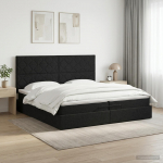 Ottomani voodi koos madratsiga peaga Must 200 x 200 cm kangas