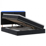 LED-iga voodiraam koos madratsiga Must 140 x 190 cm Samet