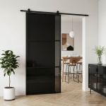 Liuguks 102 x 205 cm karastatud klaas ja alumiinium