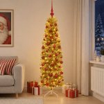 Kunstlik &otilde;huke j&otilde;ulupuu koos kaunistustega 180 cm 300 LED-i