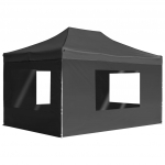 Kokkupandav peotelk seintega, alumiinium, 4,5 x 3 m, antratsiit