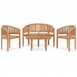 4-osaline banaanikujuline aiam&ouml;&ouml;blikomplekt, tiikpuu