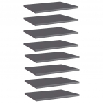 Riiuliplaadid 8 tk, hall, 40x30x1,5 cm, puitlaastplaat