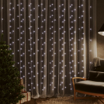 LED-valguskardin, 3x3m, 300 ledi, k&uuml;lm valge, 8 funktsiooni