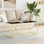 Diivanilaud, 110 x 45 x 45cm, roostevaba teras ja klaas