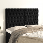 Voodipeatsid 4 tk, must, 72x7x78/88 cm, samet