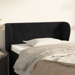 Voodipeats servadega, must, 103x23x78/88 cm, samet