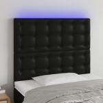 LED-voodipeats, must, 100x5x118/128 cm, kunstnahk