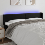 LED-voodipeats, must, 183x16x78/88 cm, kunstnahk