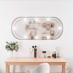 Seinapeegel LED-tuledega, 40x90 cm, klaas, ovaalne