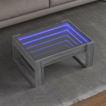Diivanilaud LED-tuledega, hall sonoma tamm, 70x53x30cm