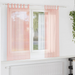 Aasadega voilee kardinad 2 tk, roosad, 140 x 140 cm