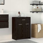 Vannitoa kapp sahtliga must tamm 60 x 33 x 80 cm tehispuit