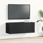 TV SEINALAUDADE KOMPLEKT (2 TK) - MUST TAMM, 80X30X30 CM, TEHISPUIDUST