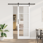 Libisev uks koos riistvarakomplektiga valge 83x232 cm massiivne j&otilde;ulupuu
