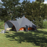 Teepee telk 5 inimesele Hall ja oranž 600 x 600 x 347 cm