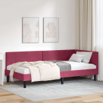 Nurga voodiraam peatsiga Veinpunane 90 cm x 200 cm Samet