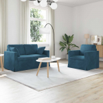 Diivan 2 tk sinine 138 x 78 x 80 cm samet
