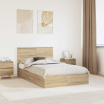 Laos voodi peaga sahtliga Sonoma tamm 120 x 200 cm Tehispuit