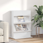 Ajakirja riiul riiuliga Valge 70 x 41 x 96 cm Tehispuit