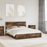 Laos voodi peaga Suitsetatud tamm 160 x 200 cm Tehispuit