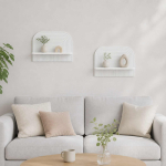 Seinariiul 2 tk Valge 60 x 13,5 x 37,5 cm Tehispuit
