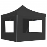 Kokkupandav peotelk seintega, alumiinium, 3 x 3 m, antratsiit