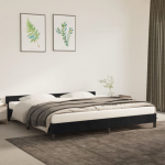 Voodiraam ilma madratsita, must, 200x200 cm, samet